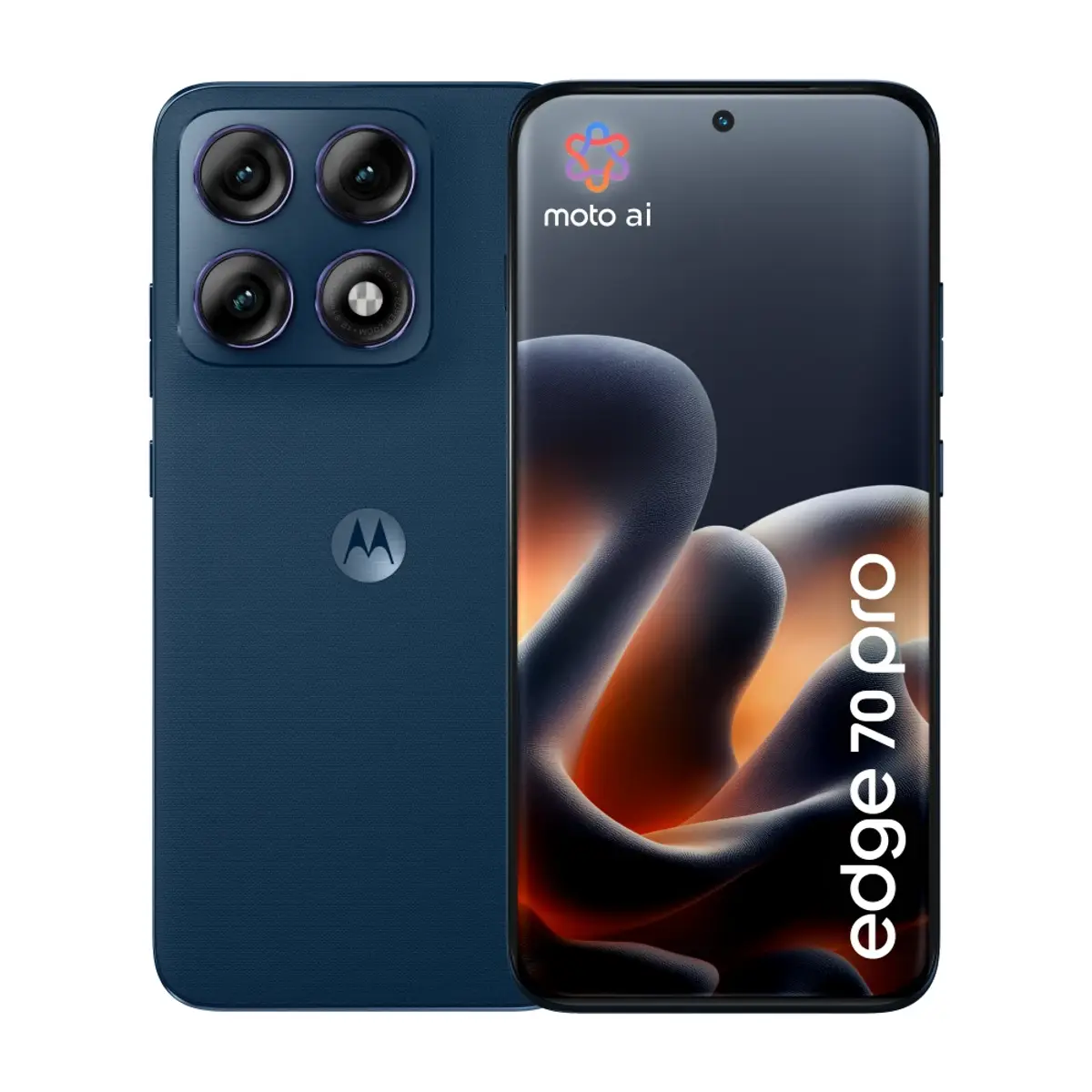 Motorola Edge 70 Pro 256 Go Bleu 5G, coloris Bleu, vue de face