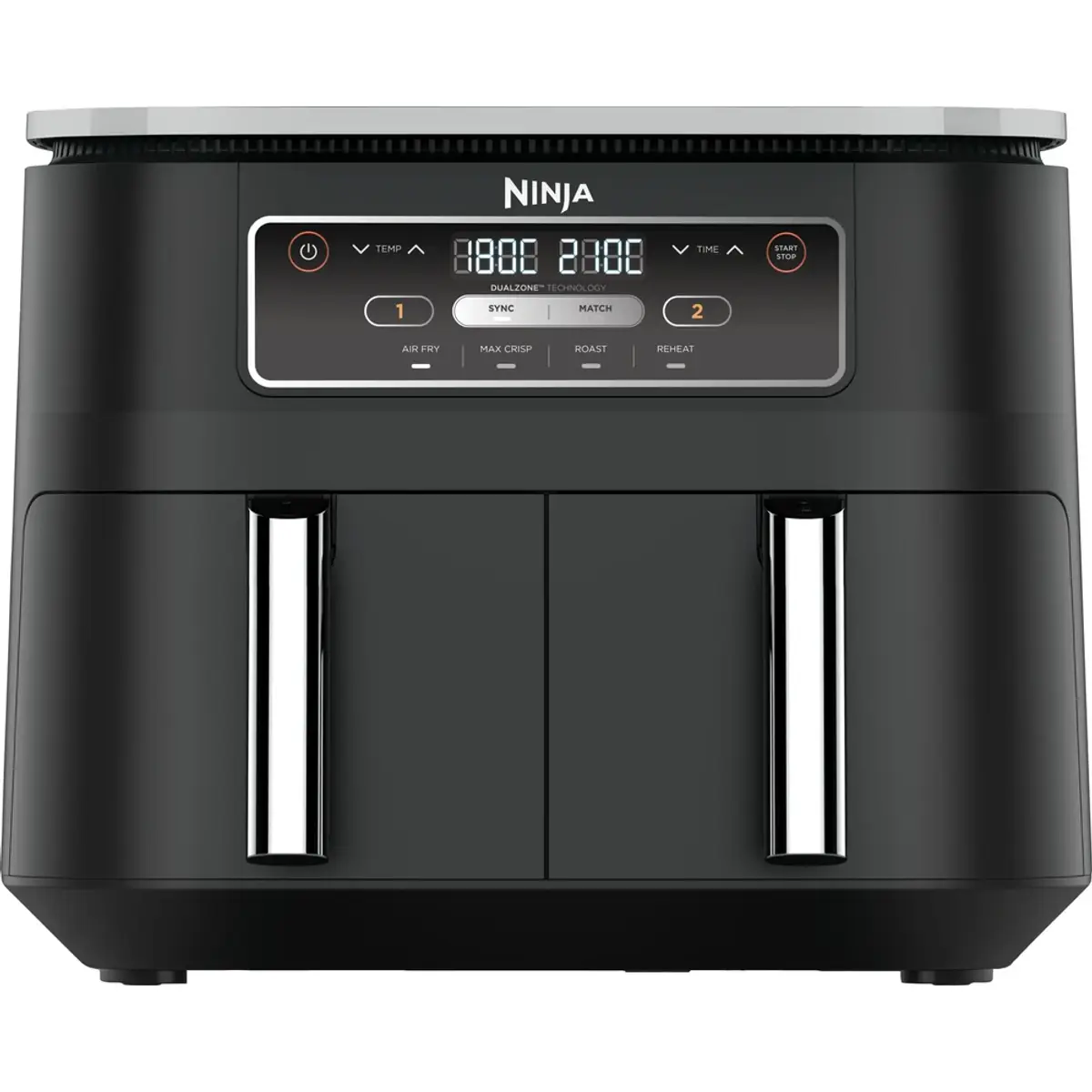 Ninja Foodi Dual Zone Airfryer AF200EU, coloris Noir, vue de face