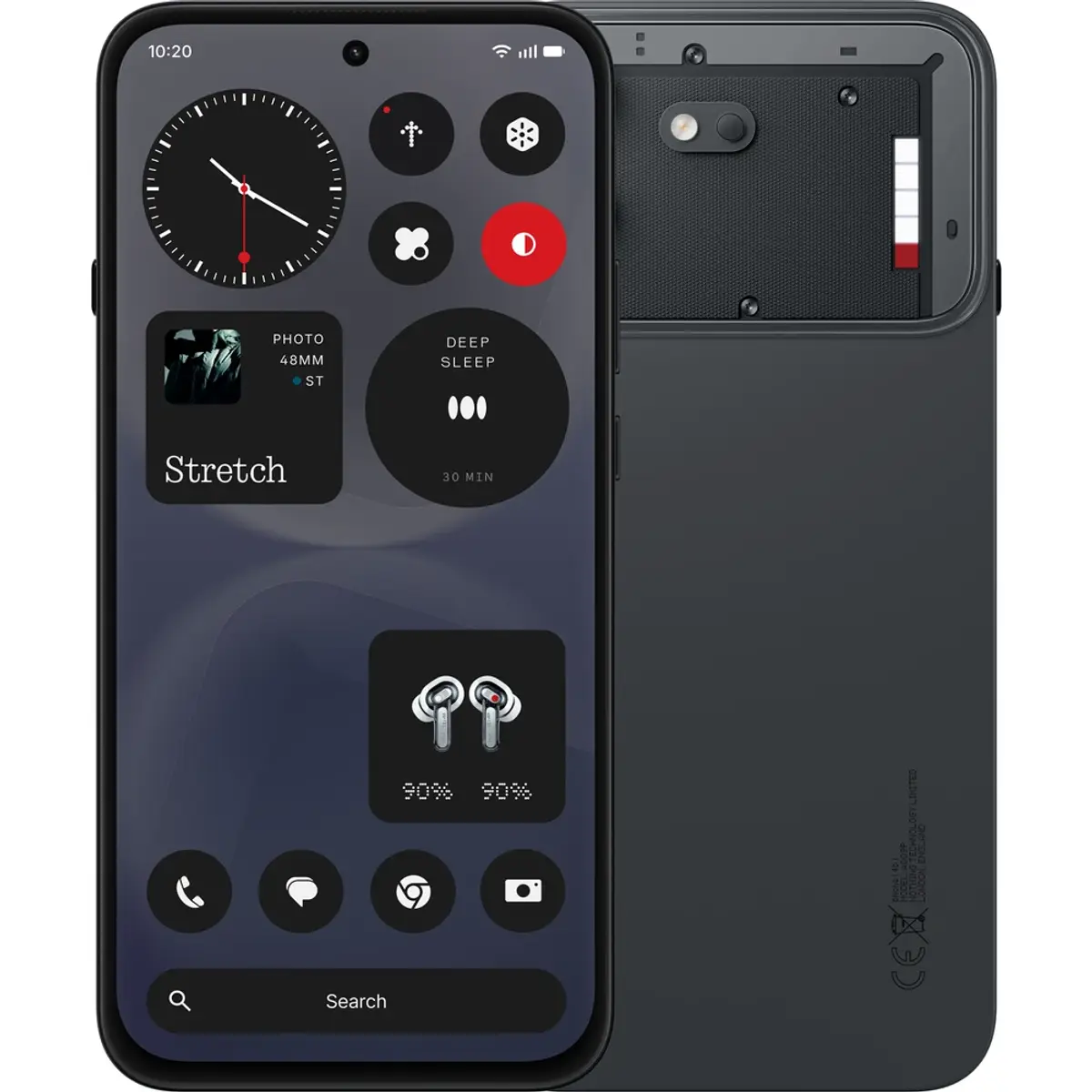 Nothing Tech Nothing Phone (4b) 128GB Noir 5G, coloris Noir, vue de face
