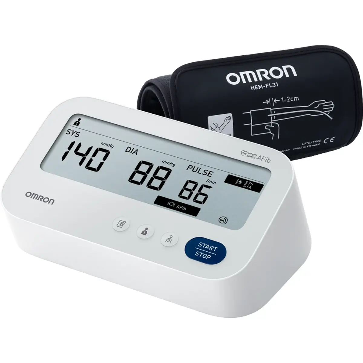 Omron X3 Comfort AFib, coloris Blanc, vue de face