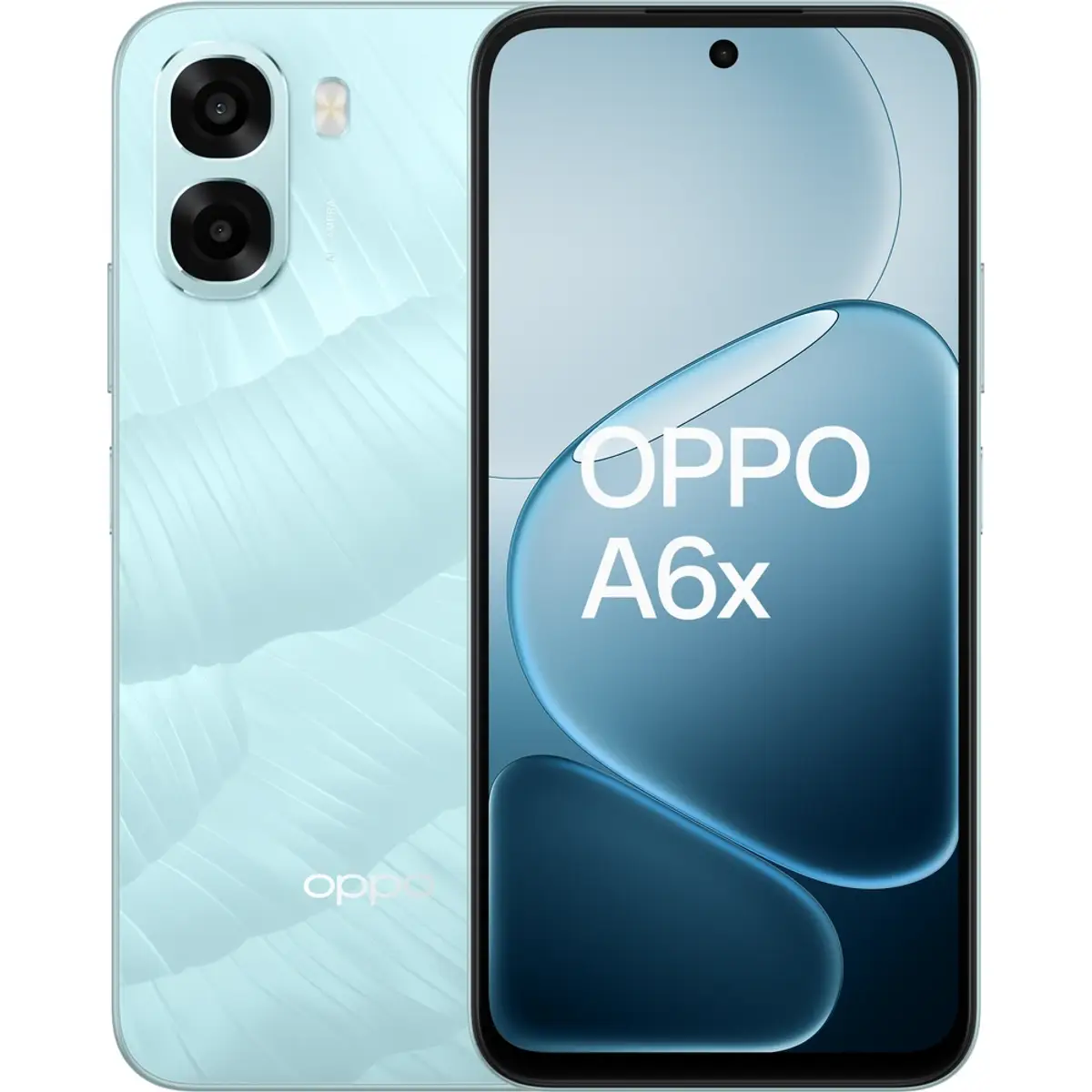 OPPO A6x 128 Go Bleu 4G, coloris Bleu, vue de face