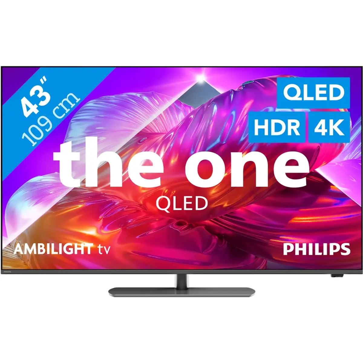 Philips Ambilight 43" PQS9001 (2026), coloris Gris, vue de face