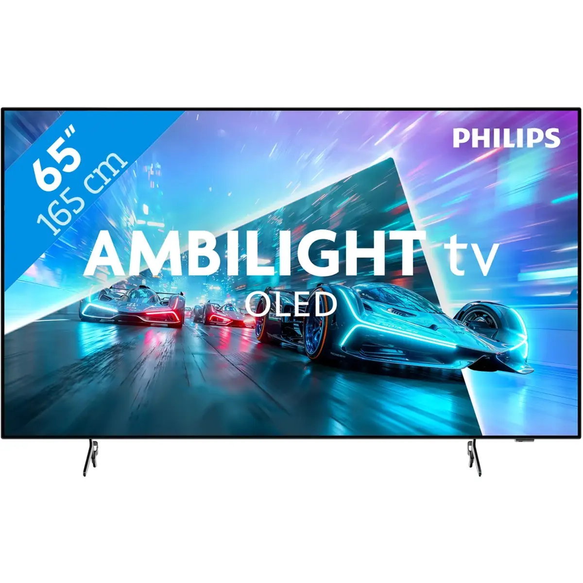 Philips Ambilight 65" OLED761 (2026), coloris Noir, vue de face