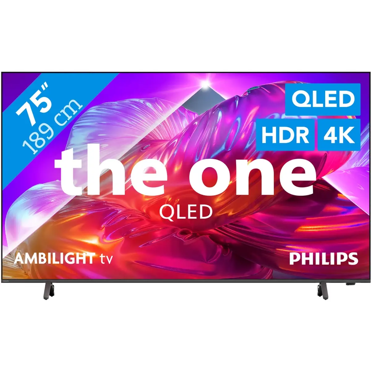 Philips Ambilight 75" PQS9001 (2026), coloris Gris, vue de face