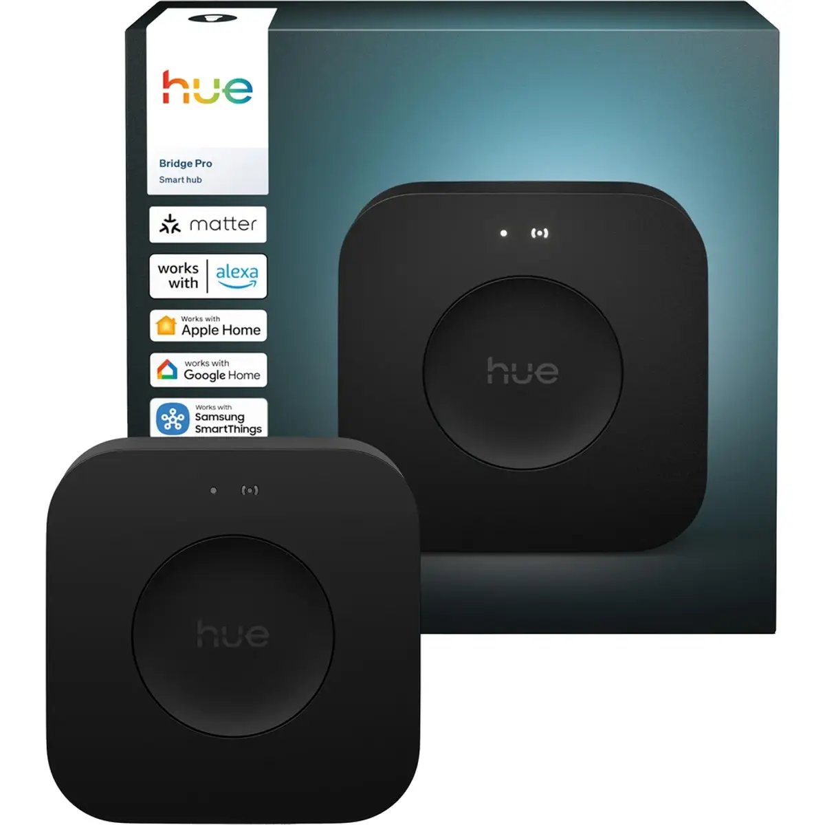 Philips Hue Bridge Pro, coloris Noir, vue de face