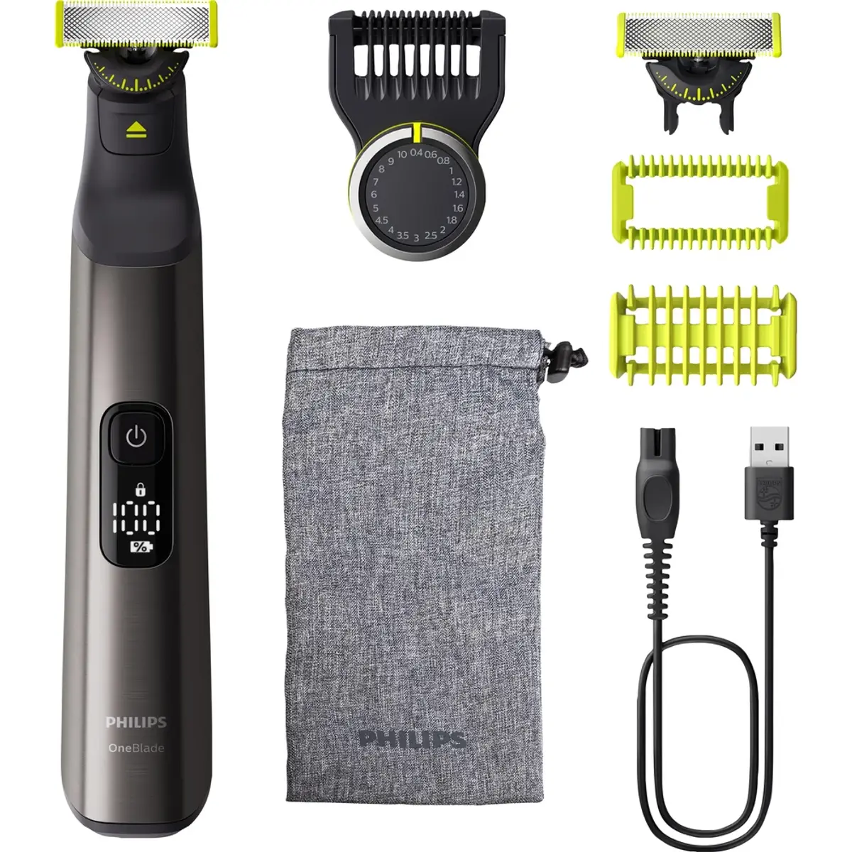 Philips OneBlade Pro 360 QP6552/30 Face & Body Argent, coloris Argent, vue de face