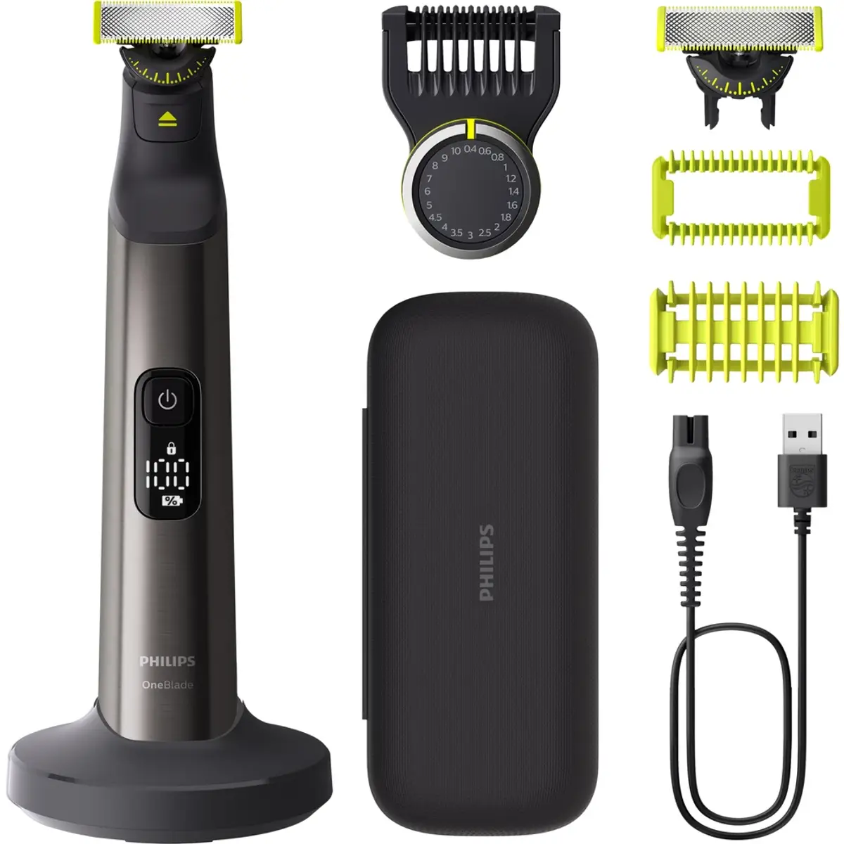 Philips OneBlade Pro 360 QP6652/30 Face & Body Chrome, vue de face