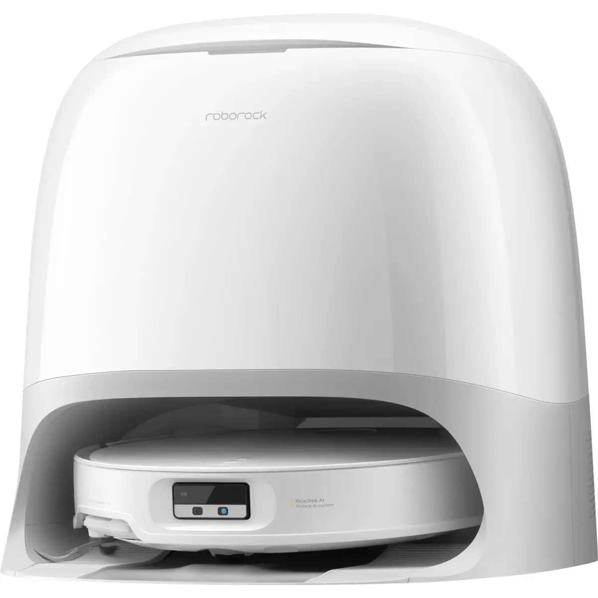Roborock Qrevo CurvX White, coloris White, vue de face