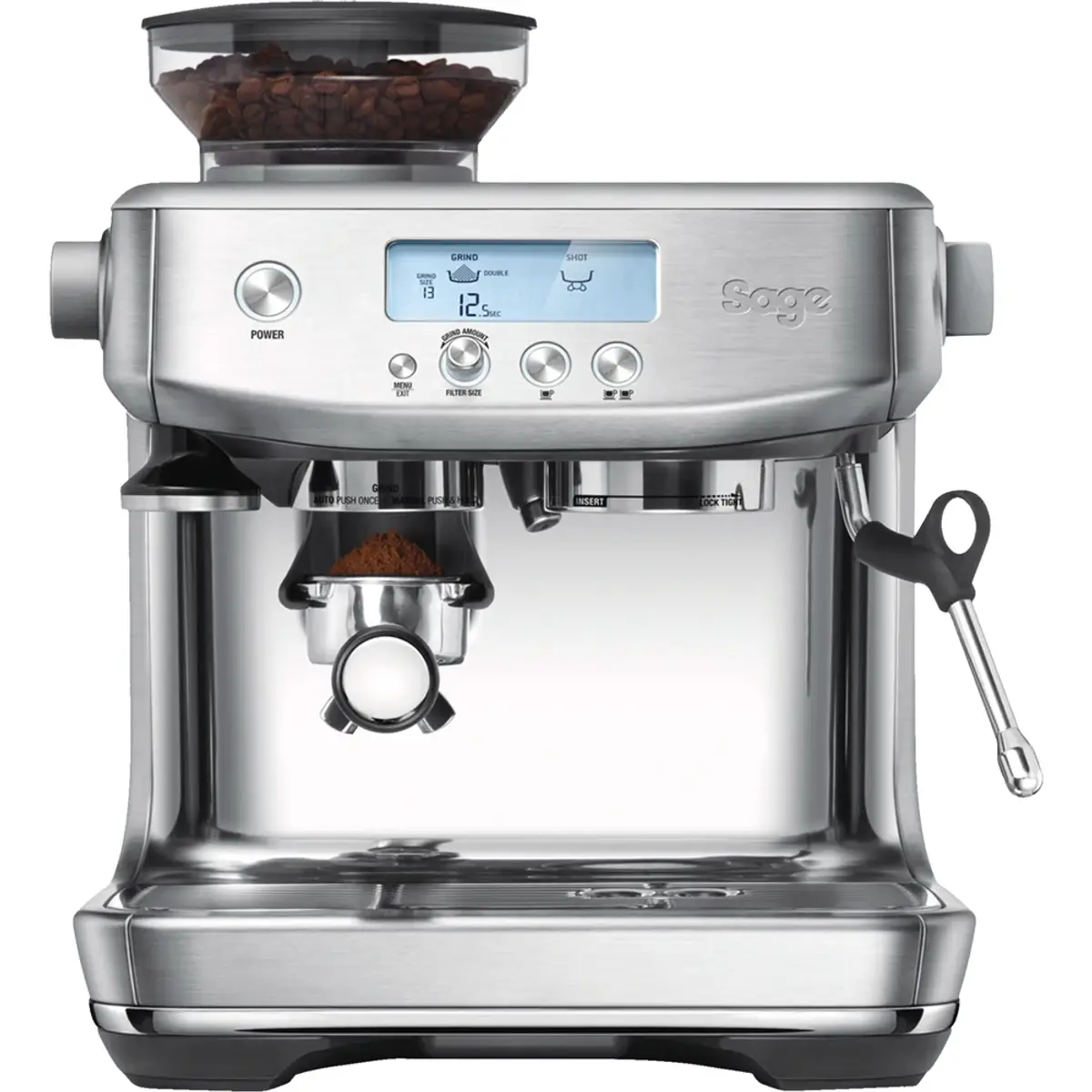 Sage the Barista Pro Stainless Steel, coloris Argent, vue de face