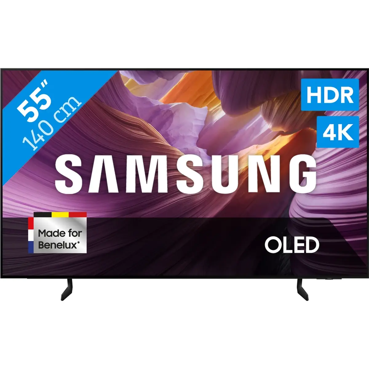 Samsung 55" OLED S85F 4K (2025), coloris Noir, vue de face