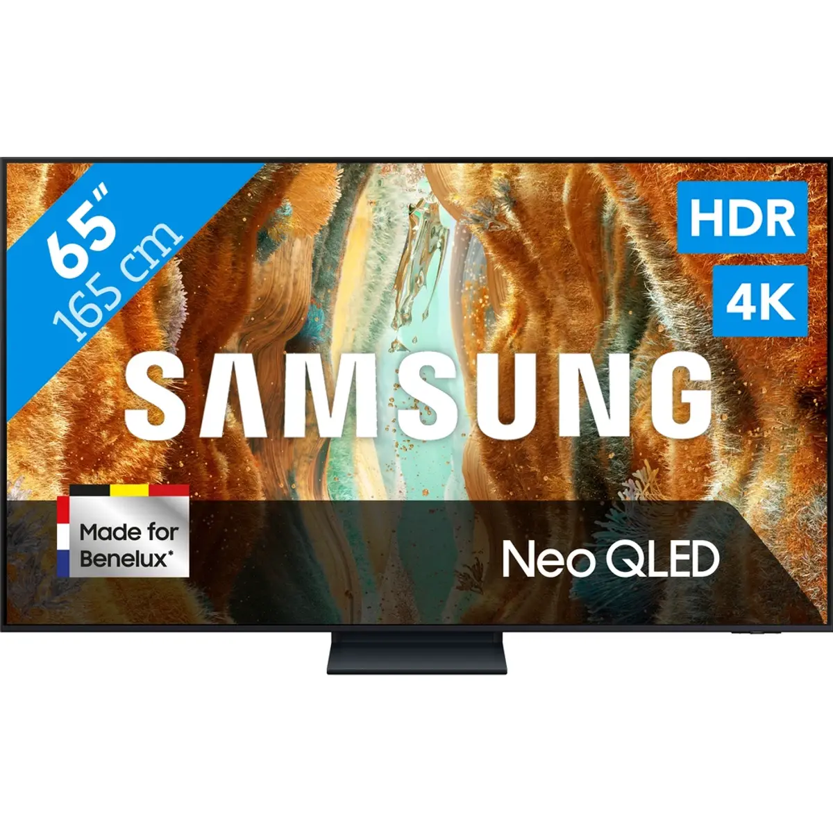 Samsung 65" Neo QLED QN73F 4K (2025), coloris Noir, vue de face