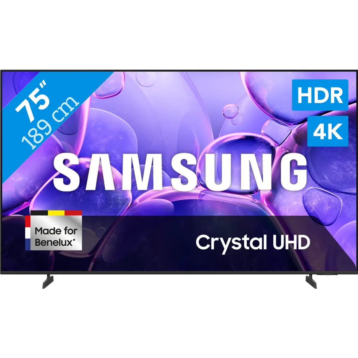Samsung 75" Crystal UHD U8070F 4K (2025), coloris Noir, vue de face