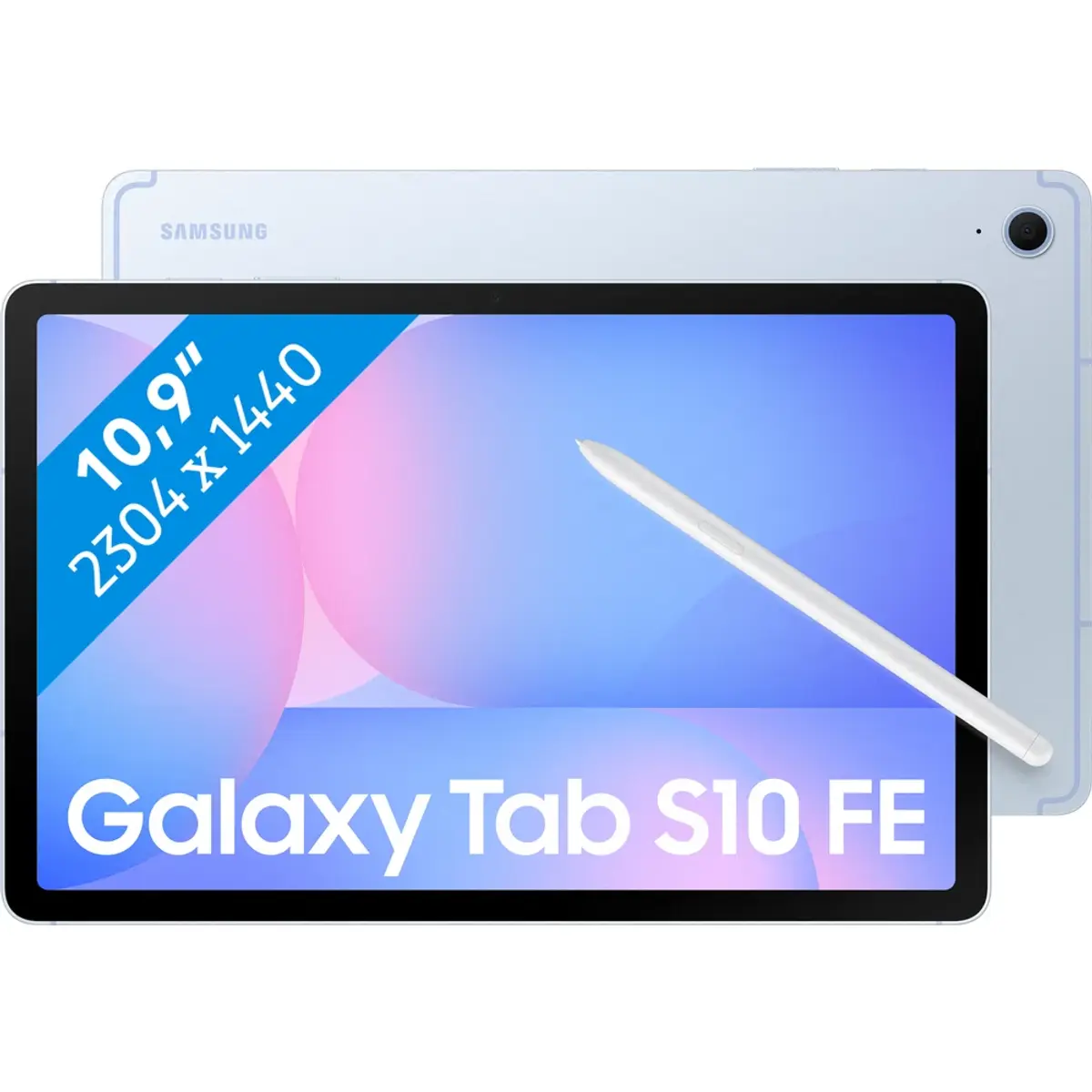 Samsung Galaxy Tab S10 FE 10,9 Pouces 256 Go Wi-Fi Bleu Clair, coloris Bleu Clair, vue de face