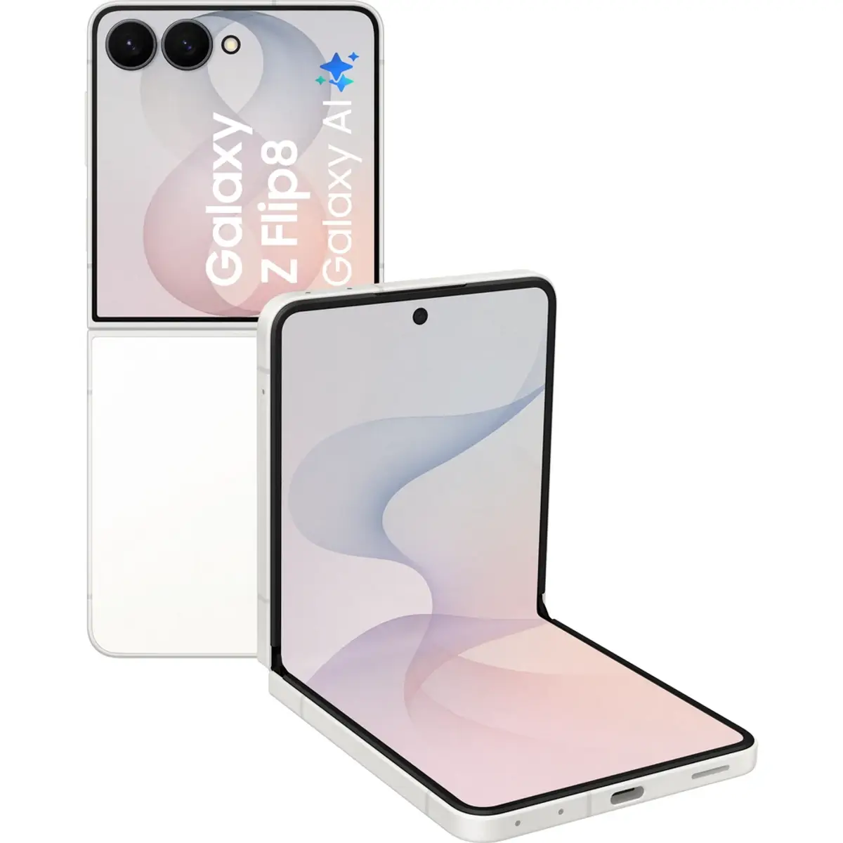 Samsung Galaxy Z Flip 8 5G, coloris Blanc, vue de face
