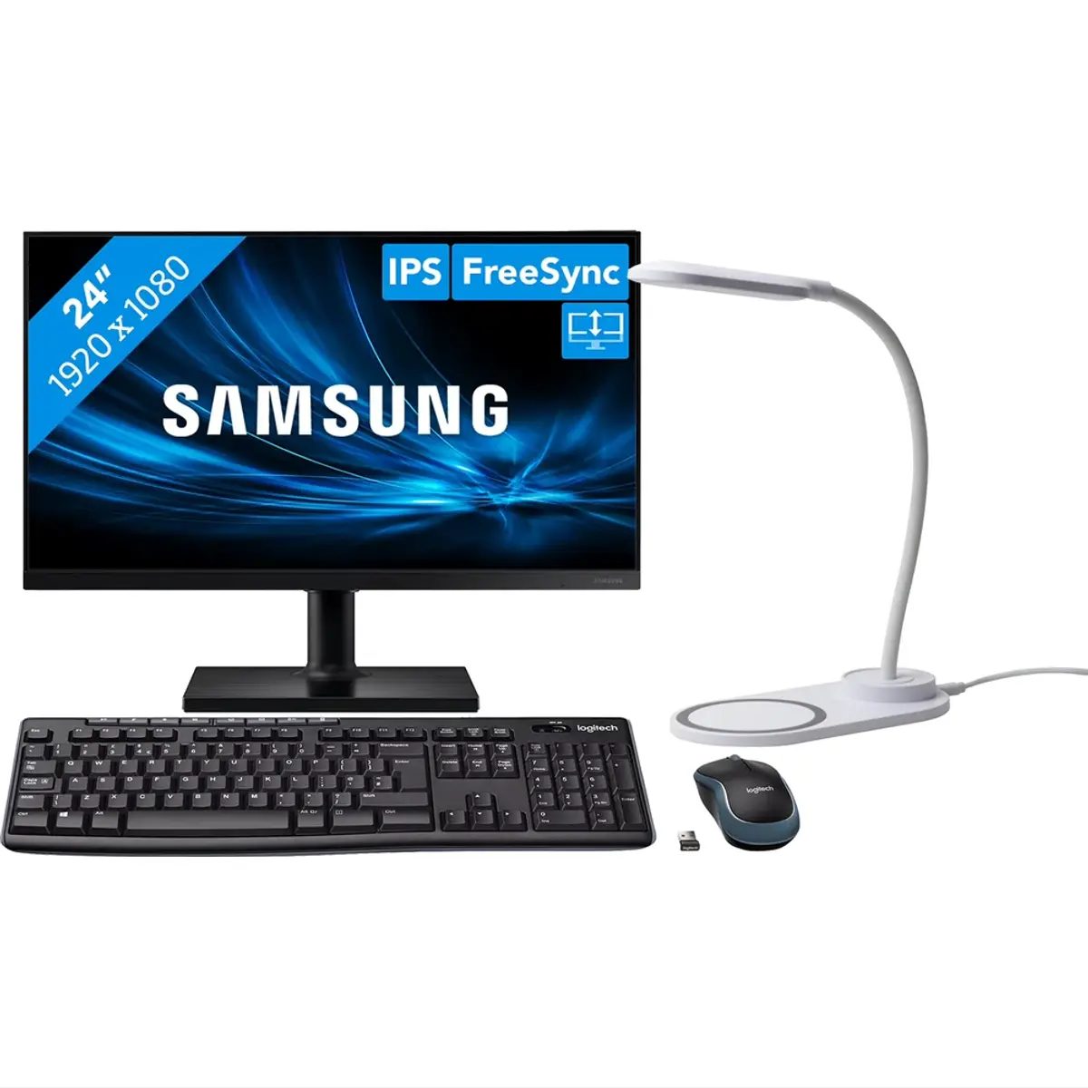 Samsung LF24T450FQRXEN, coloris Noir, vue de face