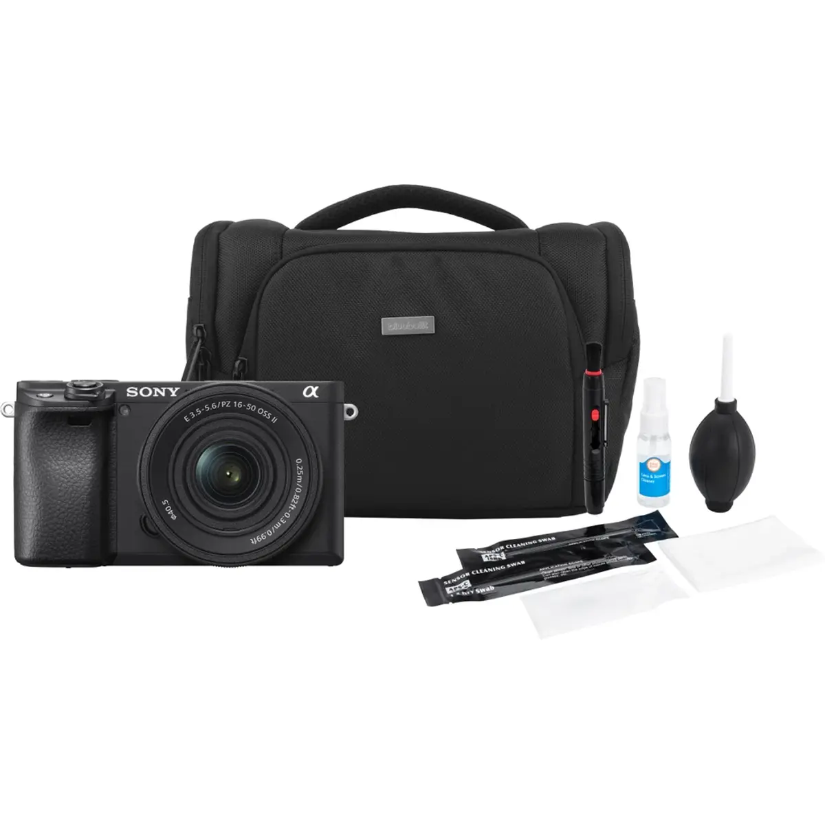 Sony A6400 Kit de Démarrage, coloris Noir, vue de face
