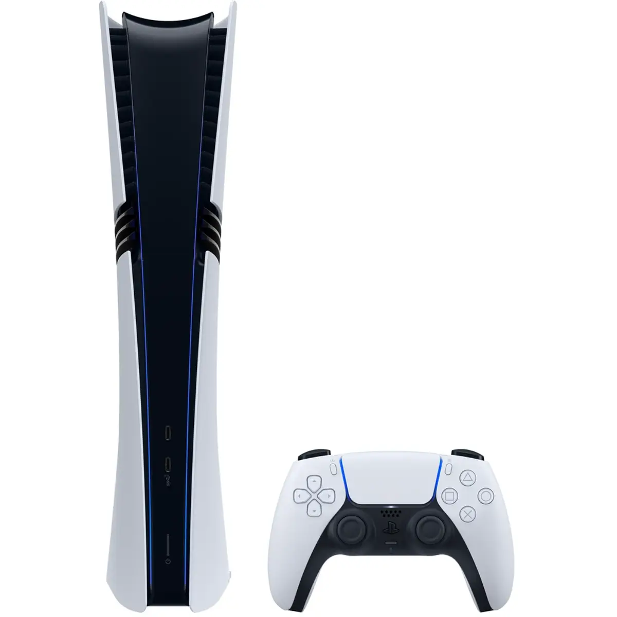 Sony PlayStation 5 Pro Digital Edition, coloris Blanc, vue de face