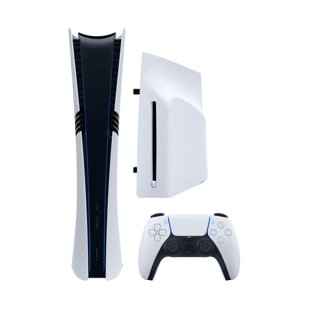 Sony PlayStation 5 Pro + Disc Drive, coloris Blanc, vue de face
