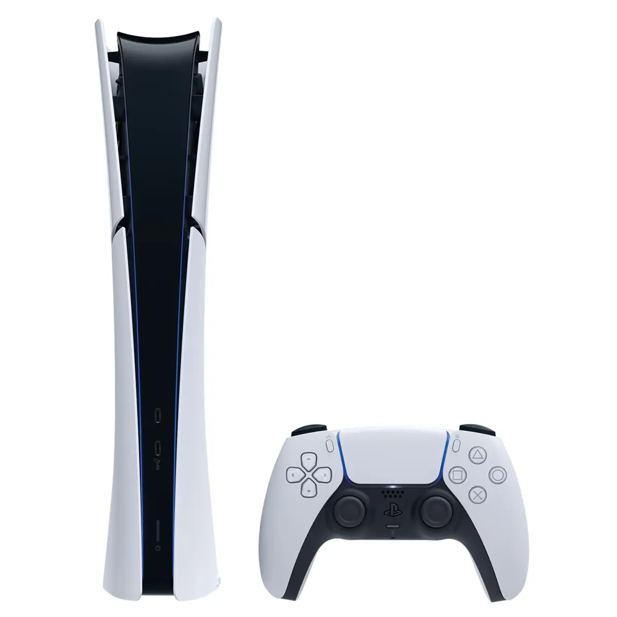 Sony PlayStation 5 Slim Digital Edition, coloris Blanc, vue de face