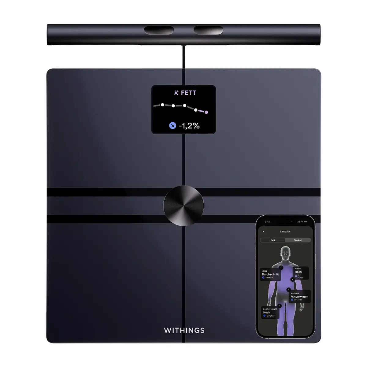 Withings BodyFit Noir, coloris Noir, vue de face