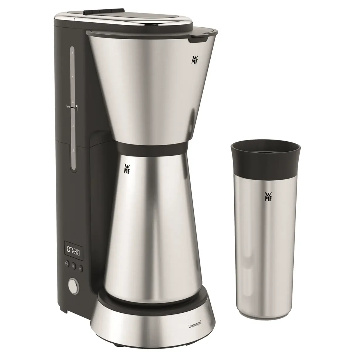 WMF KITCHENminis Aroma Thermo to go, coloris Argent, vue de face